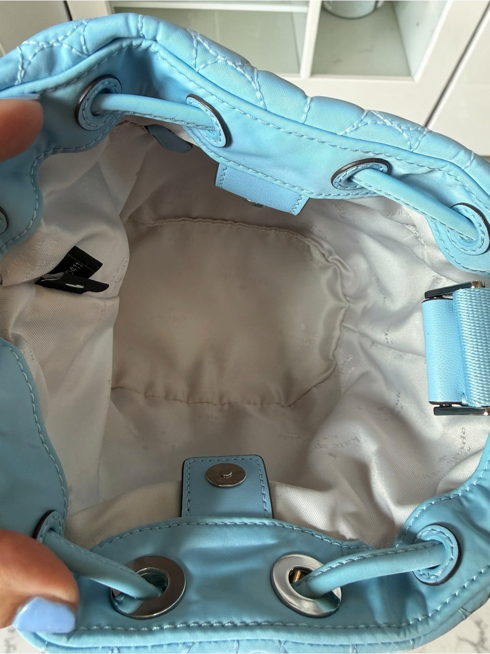 kate spade New York Light Blue Quilted Leather Bucket Bag - Picture 5 of 6